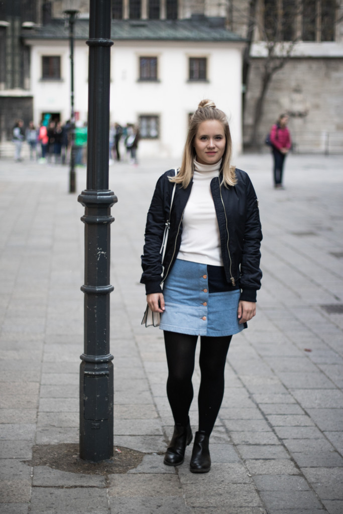 Bomberjacke und Jeansrock Sophiehearts Fashionblog Foodblog Wien Vienna (8 von 14)